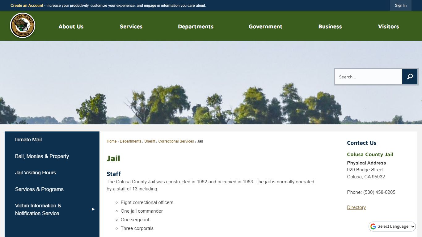 Jail | Colusa County, CA - Official Website