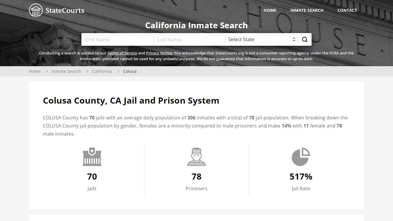 Colusa County, CA Inmate Search - StateCourts